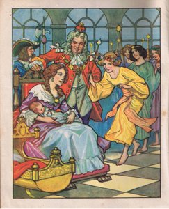 Keijut ja prinsessa (litografia) tekijältä Thomas Heath Robinson