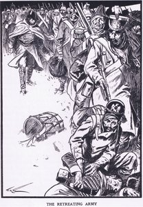 Perääntyvä armeija (värilitro) tekijältä Thomas Heath Robinson