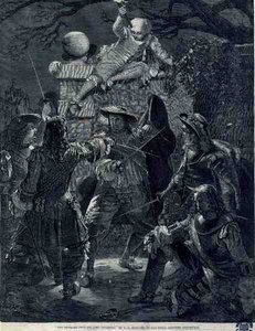 The Outrage Upon Sir John Coventry (d.1682), 21. joulukuuta 1670 (kaiverrus) tekijältä Thomas Herbert (after) Maguire