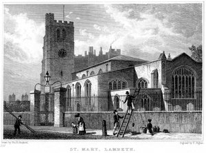 Pyhän Marian kirkko, Lambeth, Lontoo, 1831.