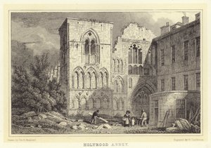 Holyrood Abbey (kaiverrus) tekijältä Thomas Hosmer (after) Shepherd