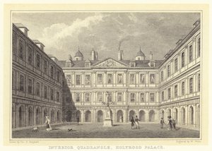 Interior Quadrangle, Holyrood Palace (kaiverrus) tekijältä Thomas Hosmer (after) Shepherd