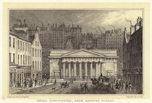 Royal Institution, Hanover Streetiltä (kaiverrus) tekijältä Thomas Hosmer (after) Shepherd