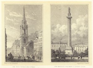Tronin kirkko, High Street; Lord Melvillen monumentti, St Andrew Square (kaiverrus)