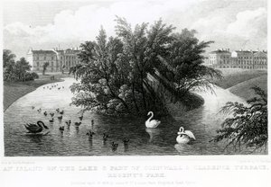 Saari järvessä ja osa Cornwall and Clarence Terracea, Regent