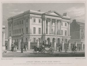Apsley House, Hyde Park Corner, Lontoo, Wellingtonin herttuan asuinpaikka tekijältä Thomas Hosmer Shepherd