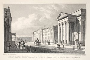 Belgrave Chapel ja Belgrave Squaren länsipuoli, pubista "London and it