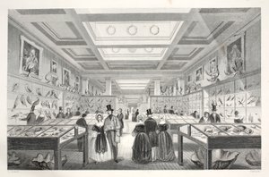 British Museum, Zoological Gallery, "London Interiors with their Costumes and Ceremonies" -pubista. Joseph Mead, Lontoo, n.1843 (teräskaiverrus) tekijältä Thomas Hosmer Shepherd