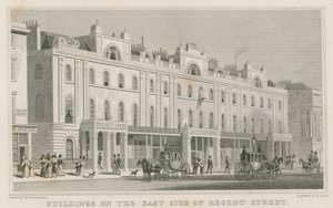 Rakennukset Regent Streetin itäpuolella Lontoossa tekijältä Thomas Hosmer Shepherd