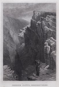Cheddar Cliffs, Somersetshire (kaiverrus) tekijältä Thomas Hosmer Shepherd