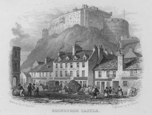 Edinburghin linna (kaiverrus) tekijältä Thomas Hosmer Shepherd