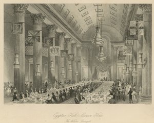 Egyptian Hall, Mansion House tekijältä Thomas Hosmer Shepherd