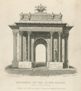 Sisäänkäynti Kings Palaceen, Hyde Park Corneriin tekijältä Thomas Hosmer Shepherd
