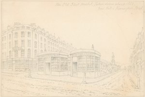 Fleet Market Holborn Bridgestä (nyt poistettu) tekijältä Thomas Hosmer Shepherd