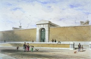 Gateway of Bridewell Prison, Tothill Fields, Westminster, Lontoo, c1850. tekijältä Thomas Hosmer Shepherd