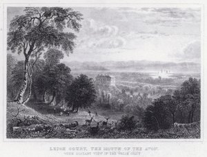 Leigh Court, Avonin suu, kaukainen näkymä Walesin rannikolle (kaiverrus) tekijältä Thomas Hosmer Shepherd