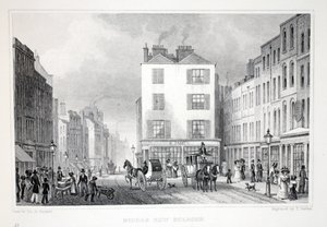 Middle Row, Holborn, "London ja sen ympäristö 1900-luvulla" -pubista. Jones und Co., 1827-1829 tekijältä Thomas Hosmer Shepherd