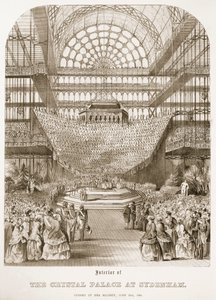 Kuningatar Victoria avasi Crystal Palacen Sydenhamissa 10. kesäkuuta 1854. tekijältä Thomas Hosmer Shepherd