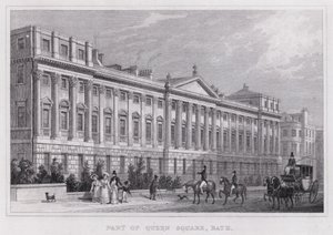 Osa Queen Squarea, Bath (kaiverrus) tekijältä Thomas Hosmer Shepherd