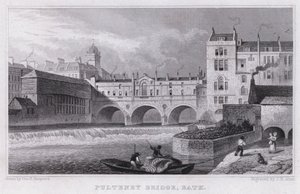 Pulteney Bridge, Bath (kaiverrus) tekijältä Thomas Hosmer Shepherd