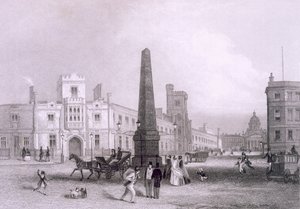 Köyhäsokeiden koulu ja Betlehemin sairaala, c1851-55. tekijältä Thomas Hosmer Shepherd