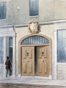 Coachmakers Hallin sisäänkäynti, 1854 tekijältä Thomas Hosmer Shepherd