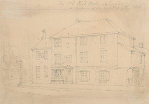 The Old Pied Bull Inn, Islington (muste paperille) tekijältä Thomas Hosmer Shepherd