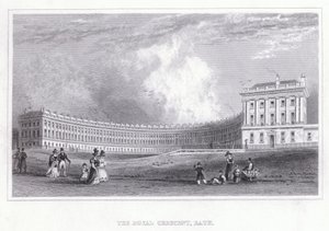 The Royal Crescent, Bath (kaiverrus) tekijältä Thomas Hosmer Shepherd