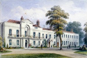 Näkymä Brompton Lodgesta, Kensington, Lontoo, 1857 tekijältä Thomas Hosmer Shepherd