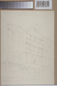 Näkymä vanhoista taloista Chancery Lanella, 1853 tekijältä Thomas Hosmer Shepherd