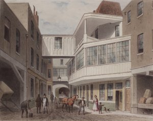 Näkymä Cross Keys Taverniin, Wood Street, noin 1850 (wc paperille). tekijältä Thomas Hosmer Shepherd