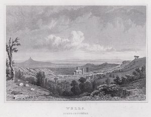 Wells, Somersetshire (kaiverrus) tekijältä Thomas Hosmer Shepherd