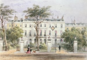 Sir Robert Peelin talon länsirintama Privy Gardenissa (1788-1850) 1851 tekijältä Thomas Hosmer Shepherd
