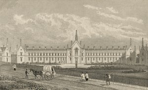 Whittingtons Almshouses Highgate, 1827 tekijältä Thomas Hosmer Shepherd