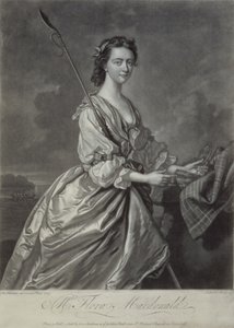 Flora MacDonald (1722-90), kaiverrus J. Faber, 1747 (mezzotint-kaiverrus) tekijältä Thomas Hudson