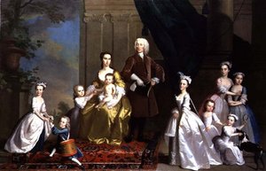 Radcliffen perhe, n. 1738-42 (öljy kankaalle) tekijältä Thomas Hudson
