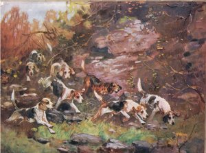 Läpi aluskasvillisuuden, kuvitus kirjasta "Hounds"