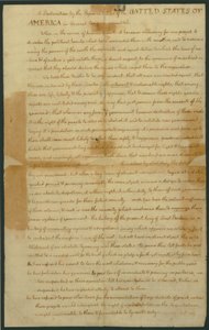 Luonnos itsenäisyysjulistukseksi, 4. heinäkuuta 1776
