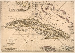 Kartta Kuuban saaresta, Bahama-saarista, Floridanlahdesta ja Windward Passagesta - Englantilaisten ja espanjalaisten kartoitusten perusteella laadittu. LOC 73697703