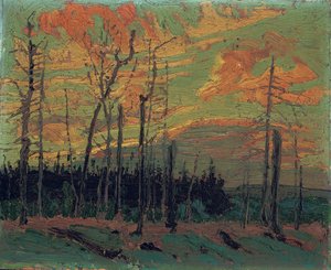 Poltettu maa auringonlaskun aikaan, 1915 tekijältä Tom Thomson