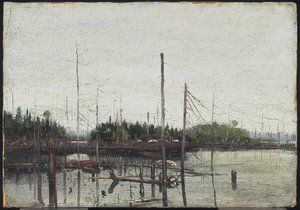 Drowned Land, 1912 (öljy paperille (kohokuvioidulla kankaalla) puulle) tekijältä Tom Thomson