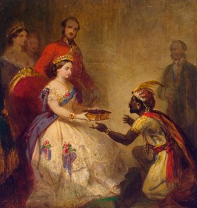 Kuningatar Victoria antaa Raamatun afrikkalaiselle päällikölle, 1861.