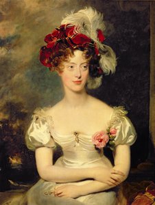 Marie-Caroline de Bourbon (1798-1870) Berryn herttuatar, n. 1825 (öljy kankaalle) tekijältä Thomas Lawrence