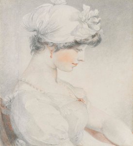 Julia Angersteinin muotokuva, puolipitkä, profiilissa oikealla (lyijykynä, musta-punainen liitu, jämäkkä) tekijältä Thomas Lawrence