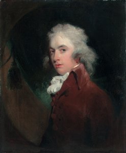 Herran muotokuva. Peniston Lamb, puolipitkä, samettitakissa, jossa valkoinen kravatti, teeskennelty soikea tekijältä Thomas Lawrence
