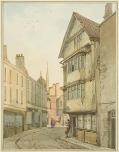 Back Street, katsoen pohjoiseen kohti Baldwin Streetiä (akvarelli paperille) tekijältä Thomas Leeson the Elder Rowbotham