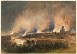 Bristol Pile Hillistä nähtynä yöllä 30. lokakuuta tekijältä Thomas Leeson the Elder Rowbotham