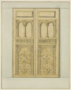 Veistetty Inner Doorway Tower -sisäänkäynti, Pyhän Johanneksen kirkko (akvarelli paperille)