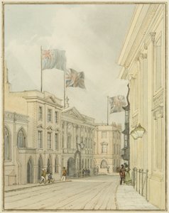 Corn Street valtuustotalosta (akvarelli paperille) tekijältä Thomas Leeson the Elder Rowbotham