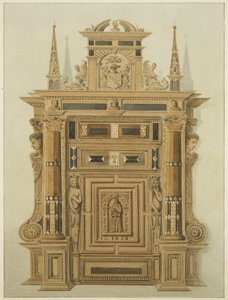 Oviaukko Langton Mansionissa, takana (akvarelli paperille) tekijältä Thomas Leeson the Elder Rowbotham